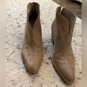 Vince Havana Notched Suede Ankle Boots